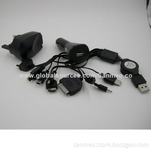 USB retractable charger with cables for iPhone/SAM/LG/Nokia/Sony/HTC/Micro USBNew